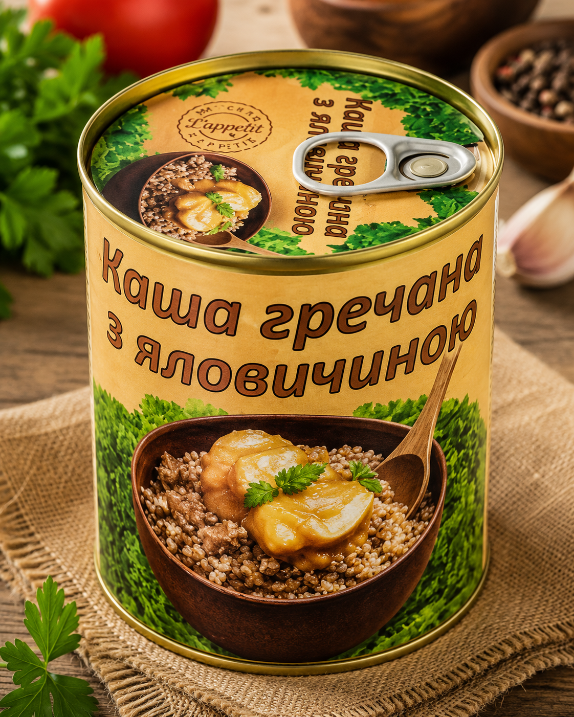 Каша гречана L'appetit з яловичиною 340 г
