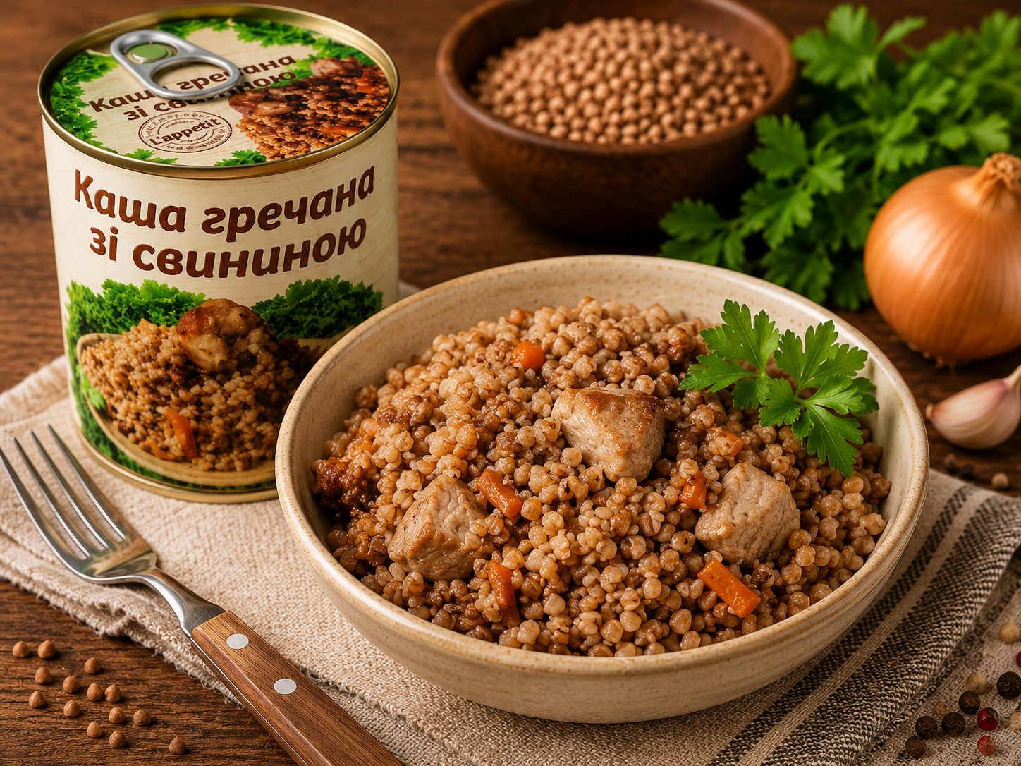 Каша гречана зі свининою L appetit 340 г - Зображення 2