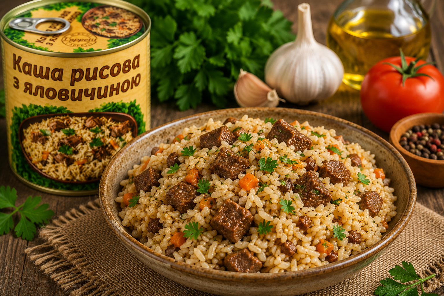 Каша рисовая с говядиной L'appetit 340 г - Зображення 2