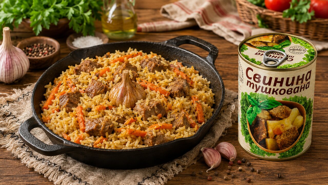 Плов з тушонкою: швидкий рецепт на сковороді